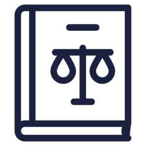 navy blue scales book icon