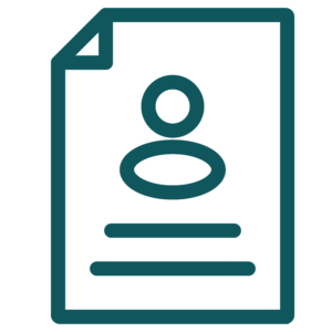 Green document with person icon