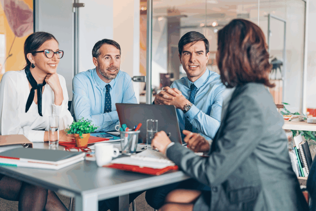 Small team in a meeting